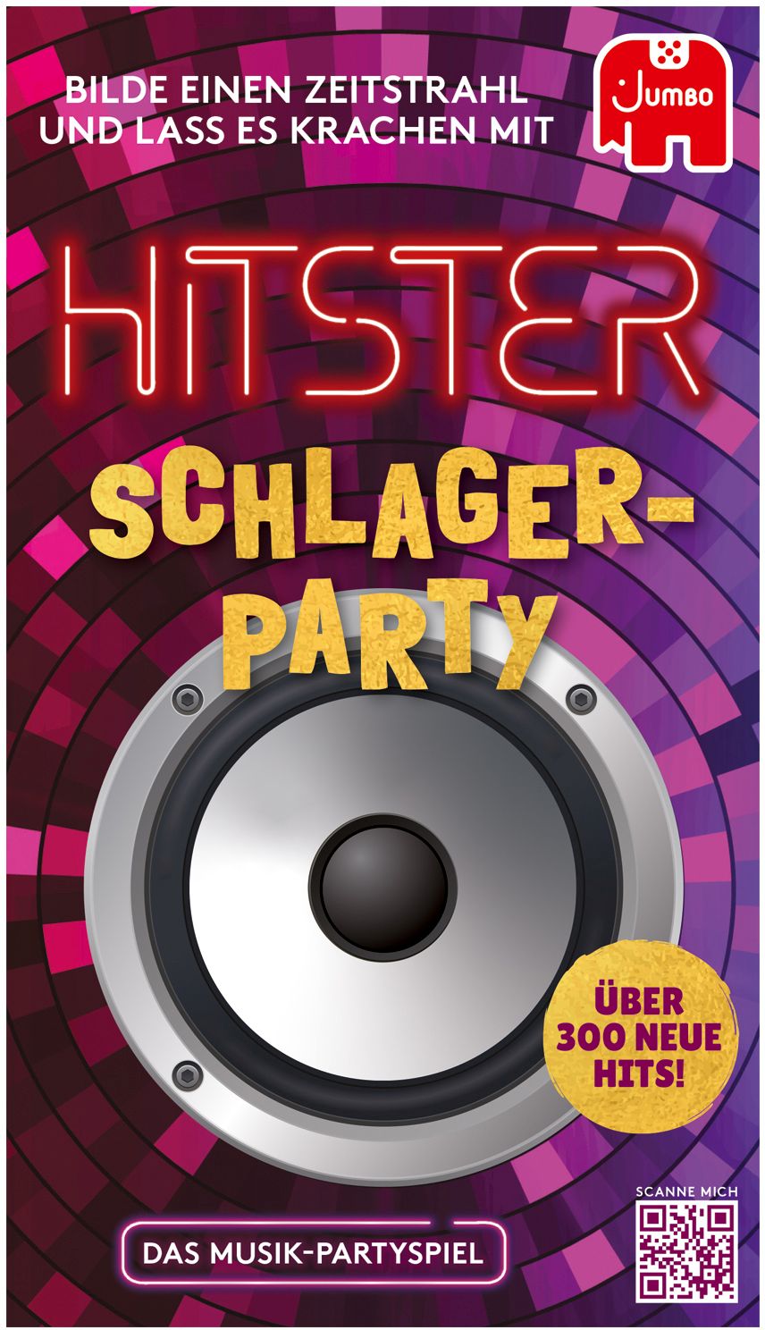 Hitster, Schlager, Party, Elektronik, Sprecher, Elektronik, Sprecher, Elektronik, Sprecher, Plakat
