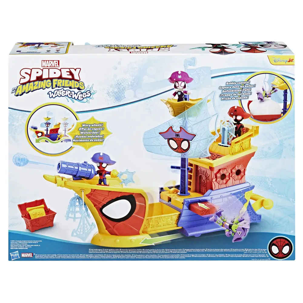 MARVEL Spidey Webs Ahoi Piratenschiff mit Seifenblasen