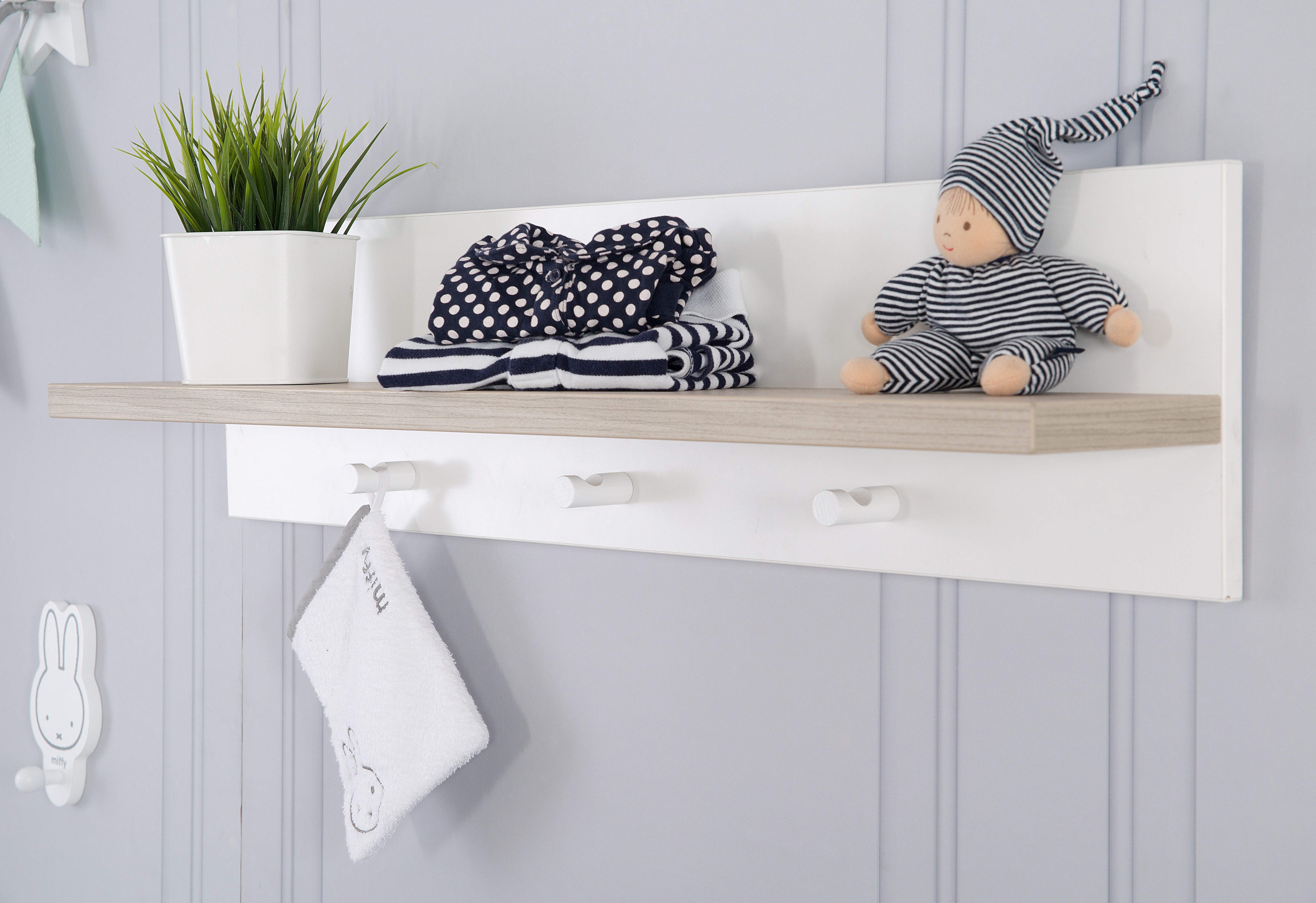 Roba 72451 Wandgarderobe Moritz weiß – Wandregal - Produktbild 2