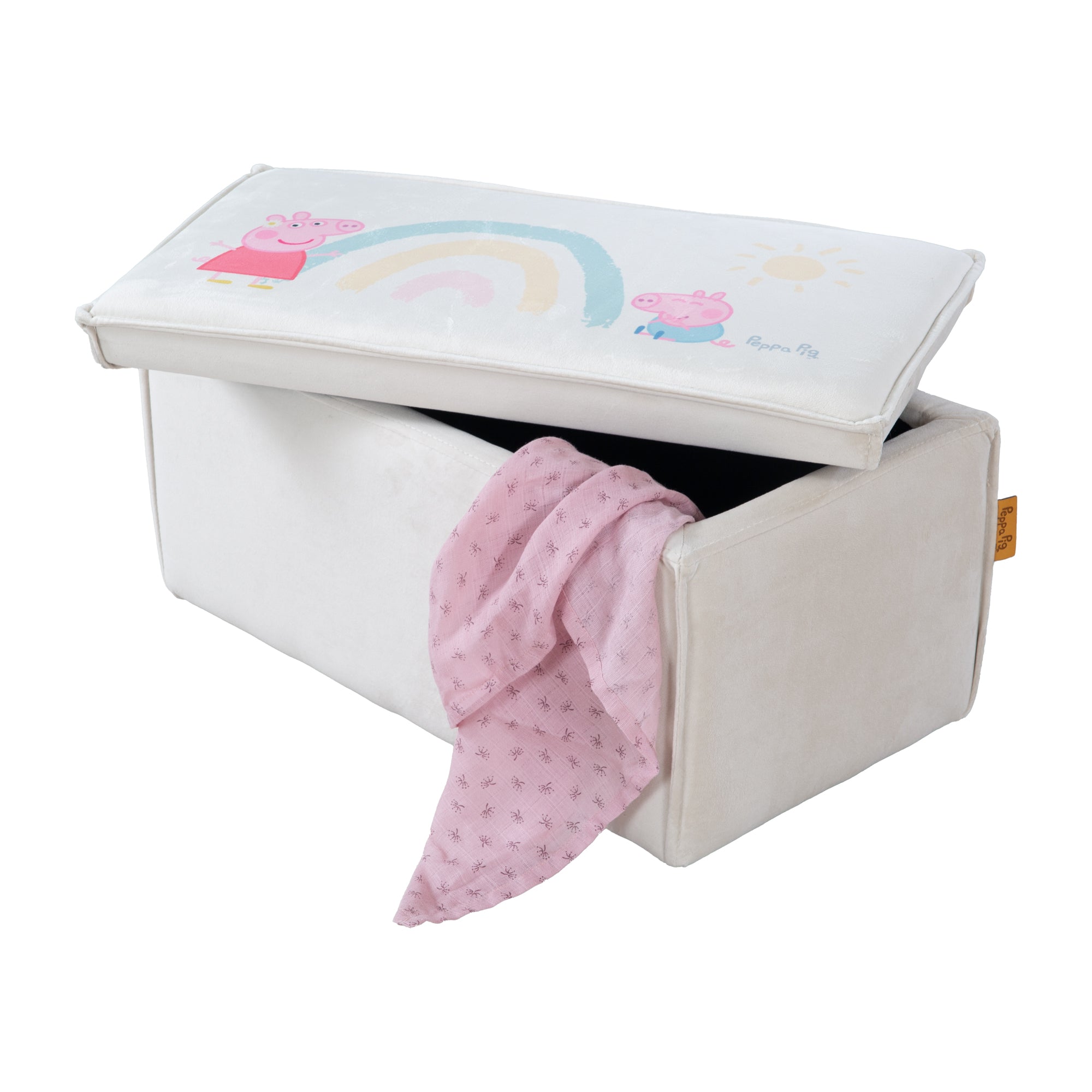 Roba 450141PP1 Kinderhocker mit Aufbewahrung Peppa Pig beige – Spielmöbel - Produktbild 4