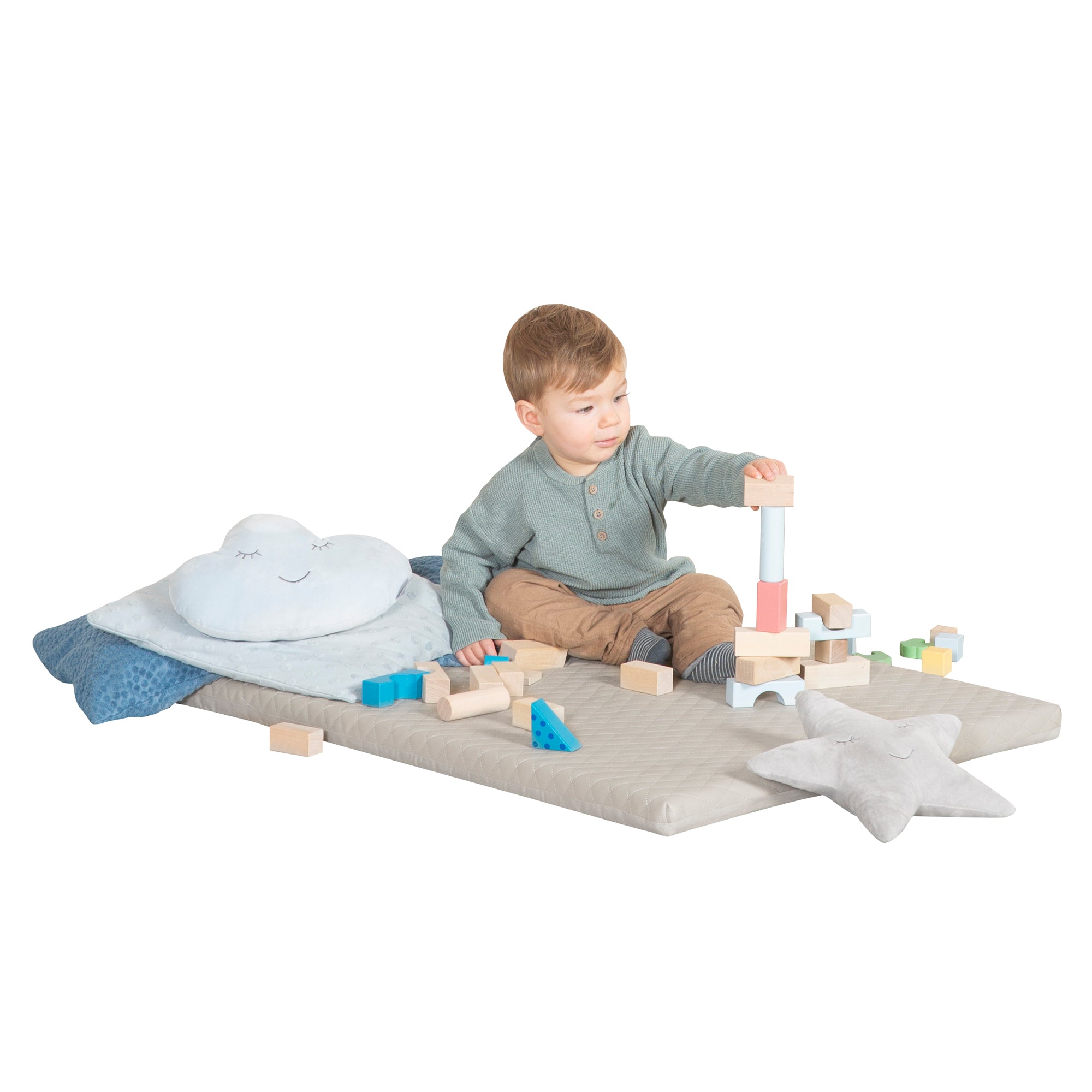 Roba 0311L245 Spielmatte 78x100 cm Greyish gesteppt hellgrau – Spielmatratzen - Produktbild 7