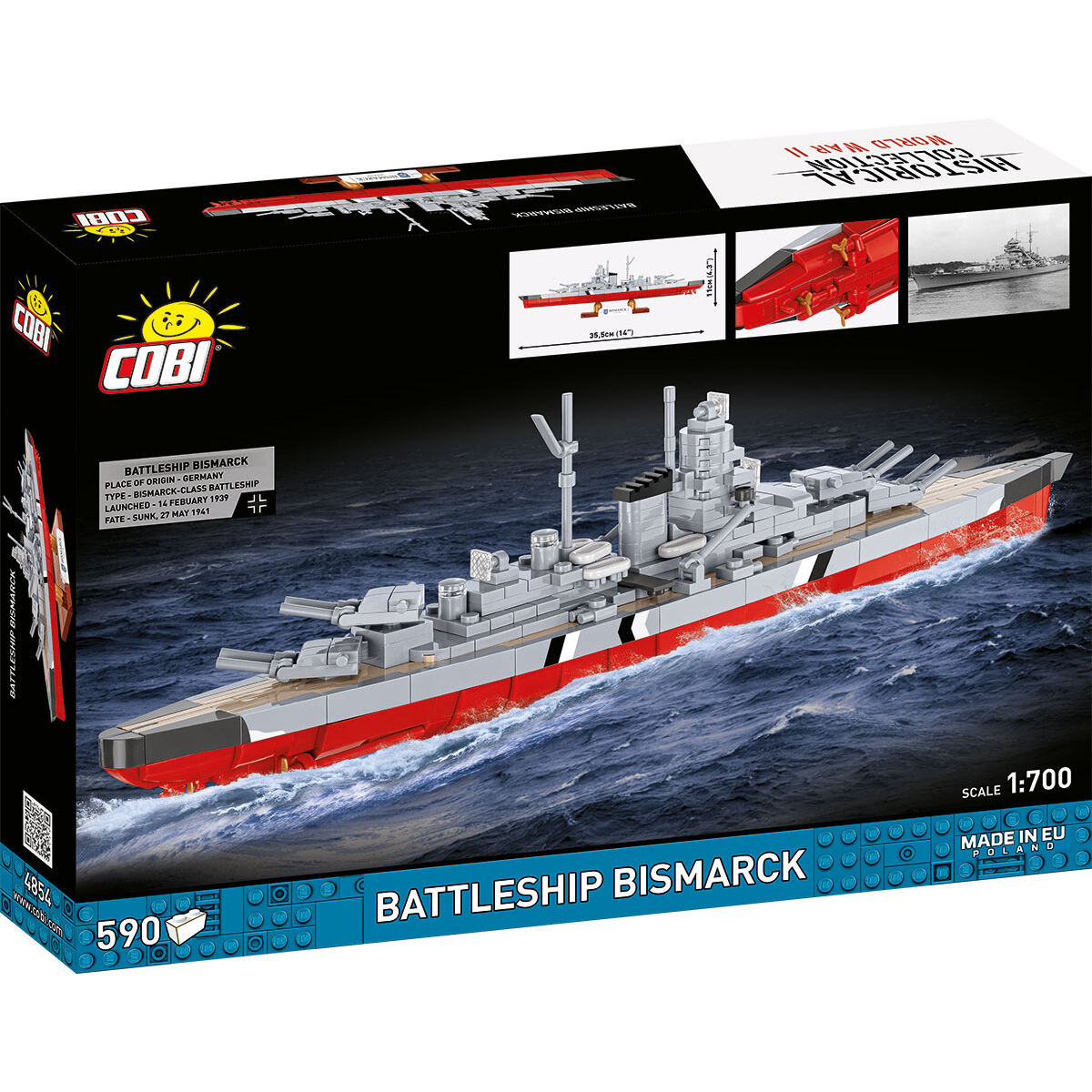 COBI 4854 - WWII - Battleship Bismarck - Maßstab 1:7 - Bild 2