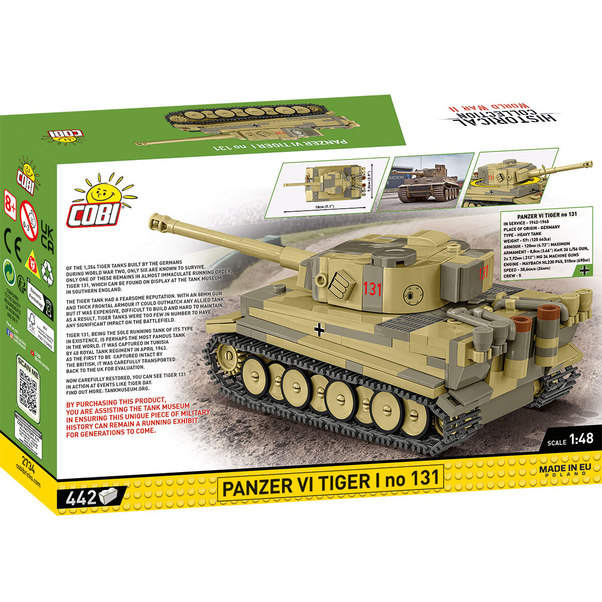 COBI 2734 - PANZER VI TIGER I NO 131, 1:48 - Bild 2