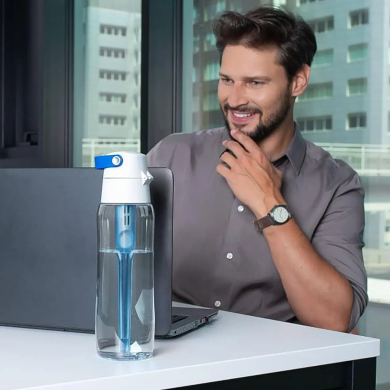 PEARLCO 221043 Trinkflasche SOFT 0,5 L Blau