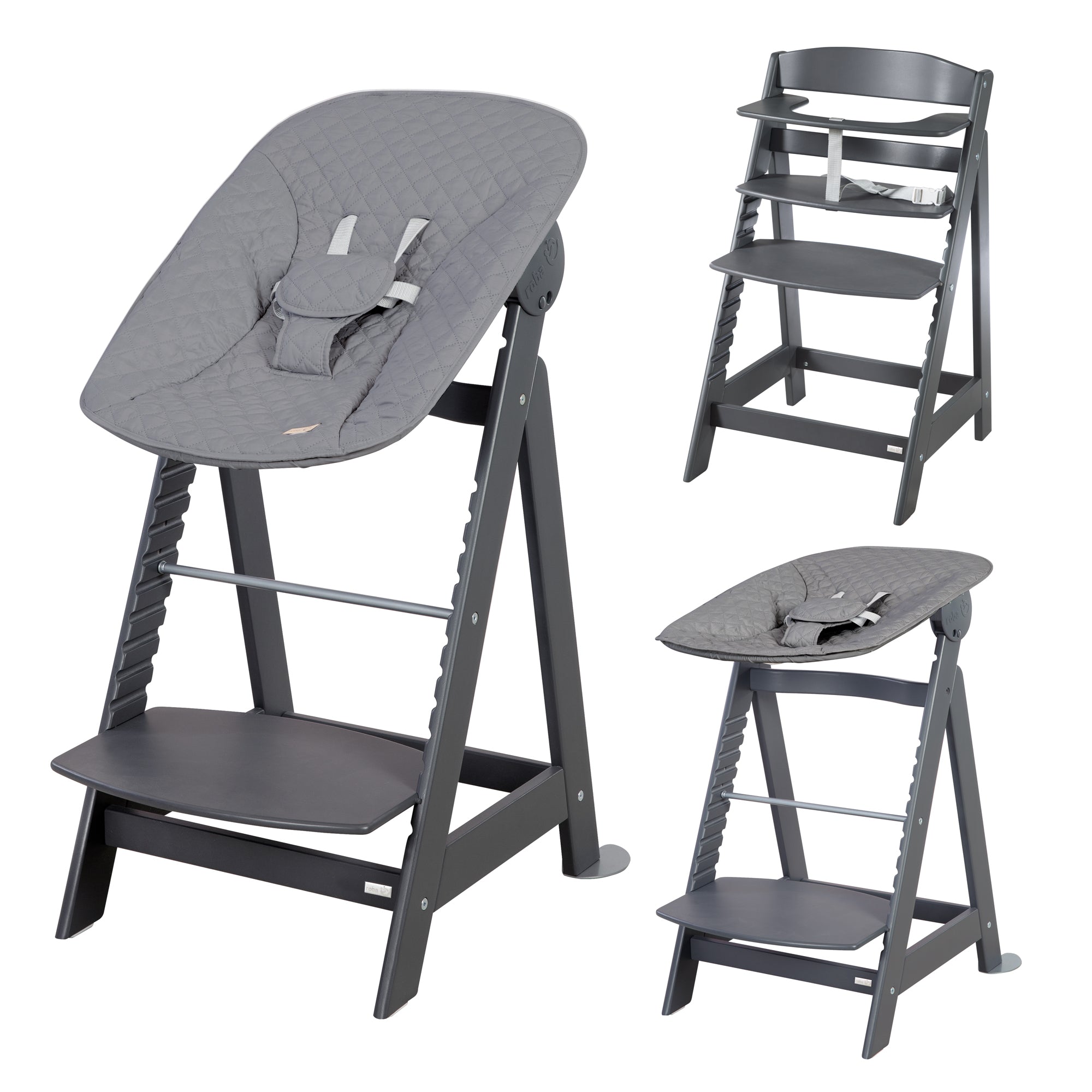 Roba 75063ANV233 Treppenhochstuhl, Set 2in1 anthrazit - anthrazit - Hochstuhl - Produktbild 1