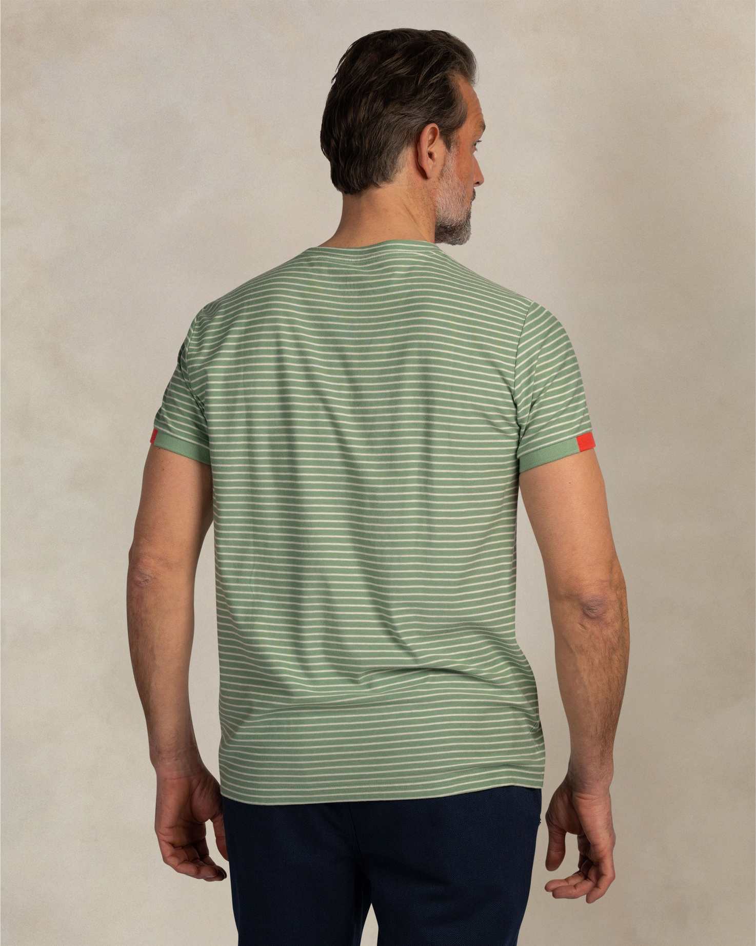 NZA 26CN730MG T-Shirt - Grün Gestreift - Bild 4