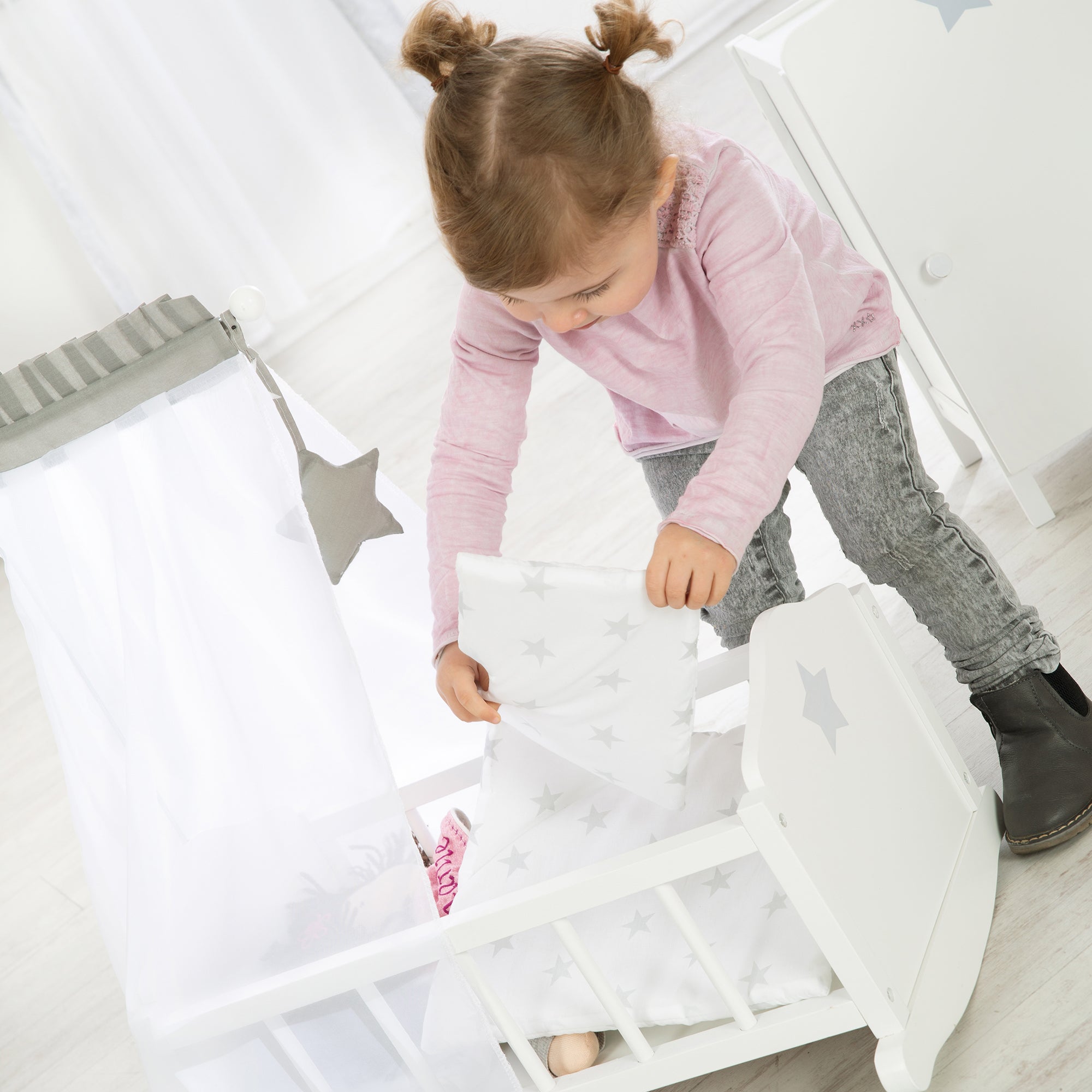 Roba 98535 Puppenwiege Stella weiß – Puppenmöbel & Häuser - Produktbild 5