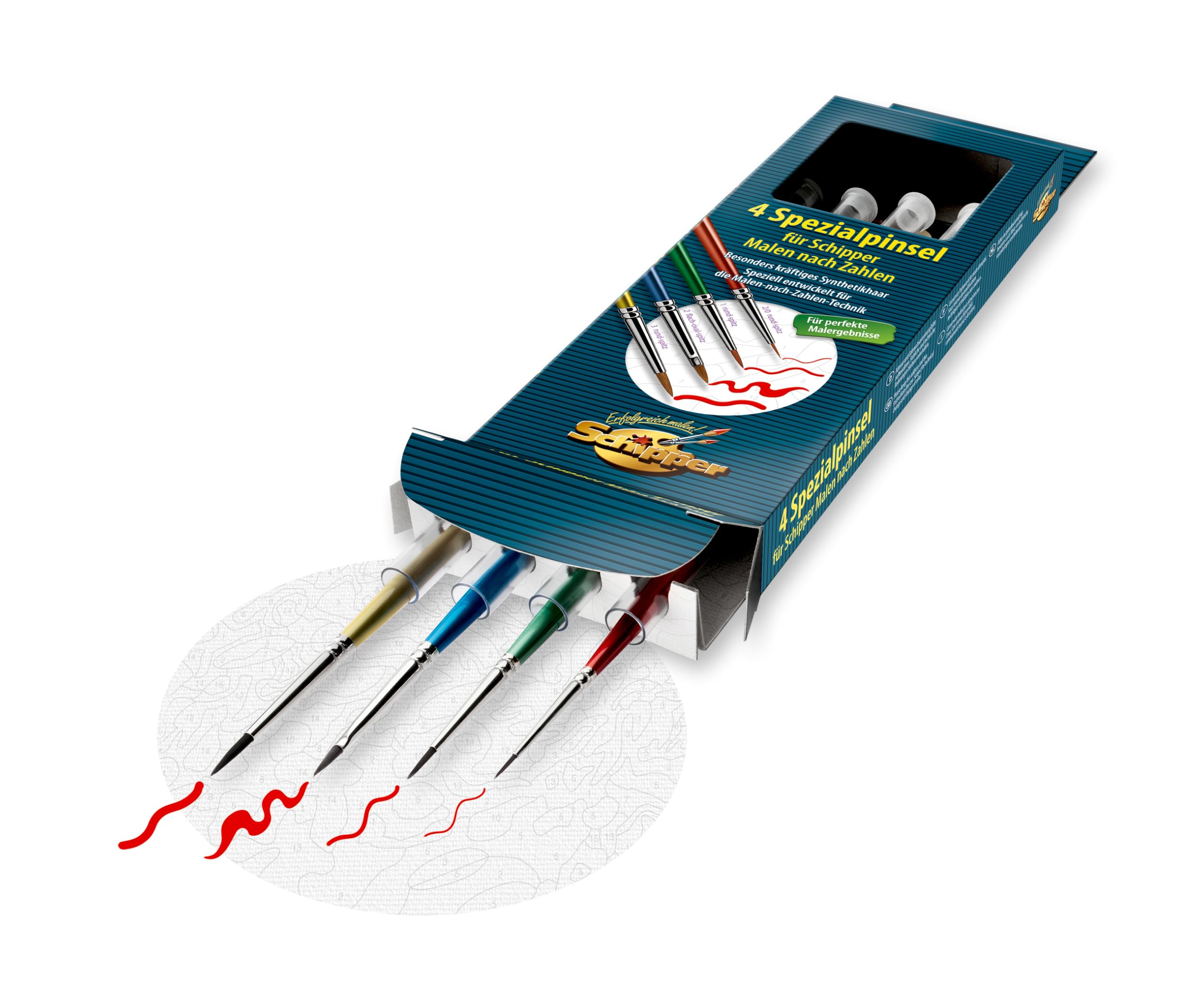 Schipper Mnz - 4 Spezialpinsel - Malpinsel-Set Für Alle Flächen 605020536 Gerät, Schraubenzieher, Werkzeug