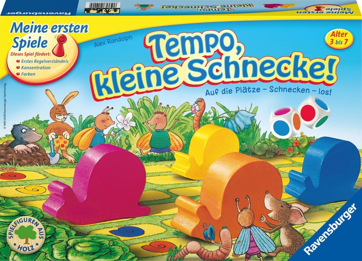 Ravensburger Kinderspiel 21420 Tempo kleine Schnecke, Das spannende Schneckenrennen, Brettspiel und Gesellschaftsspi Band