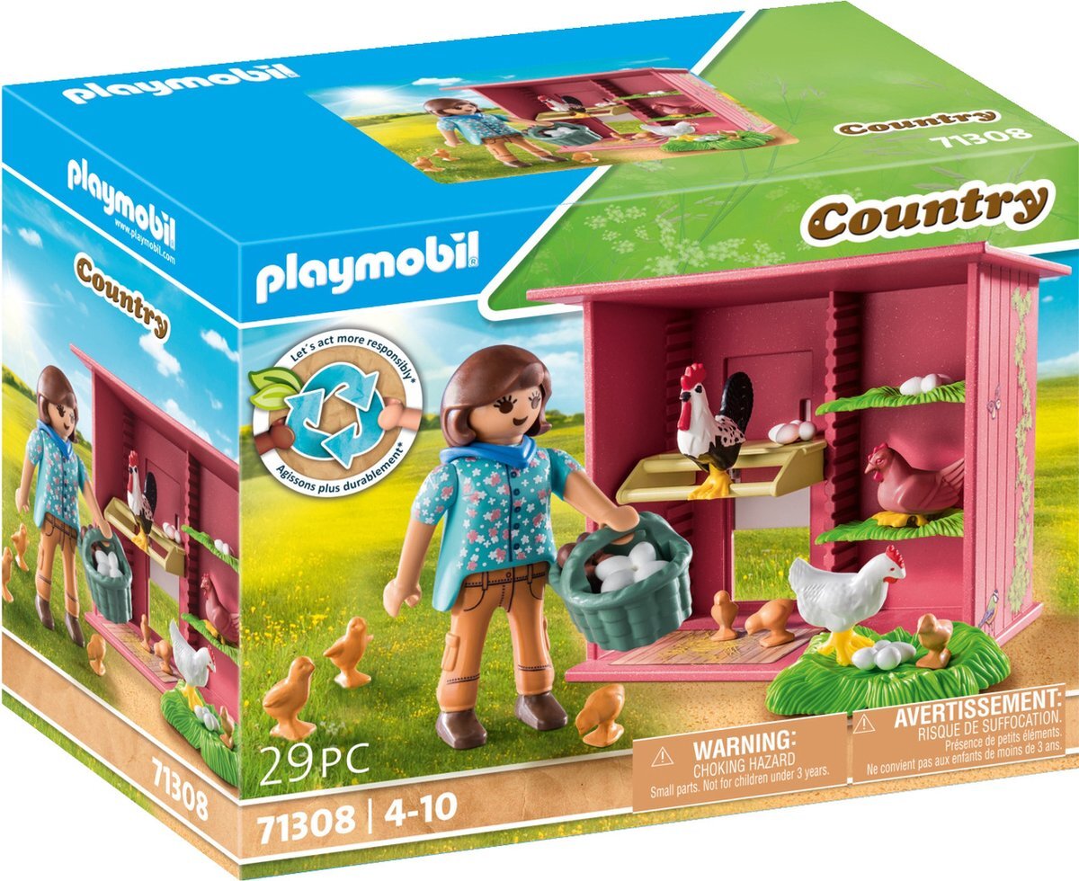 PLAYMOBIL_71308_Hühner_Mit_Küken, Spielzeug, Puppe, Person