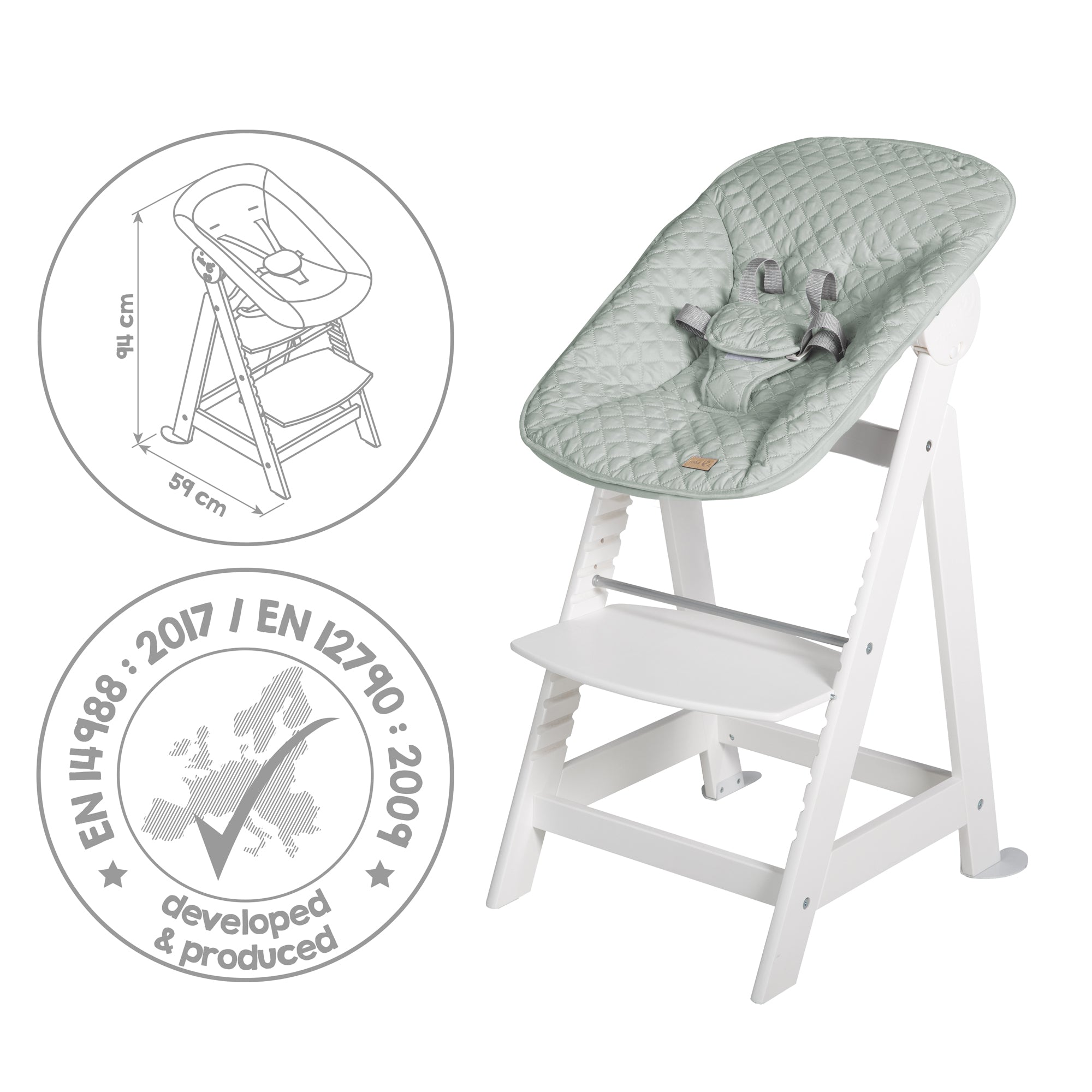 Roba 75063WEV241 Treppenhochstuhl, Set 2in1 Frosty green weiß - Produktbild 5