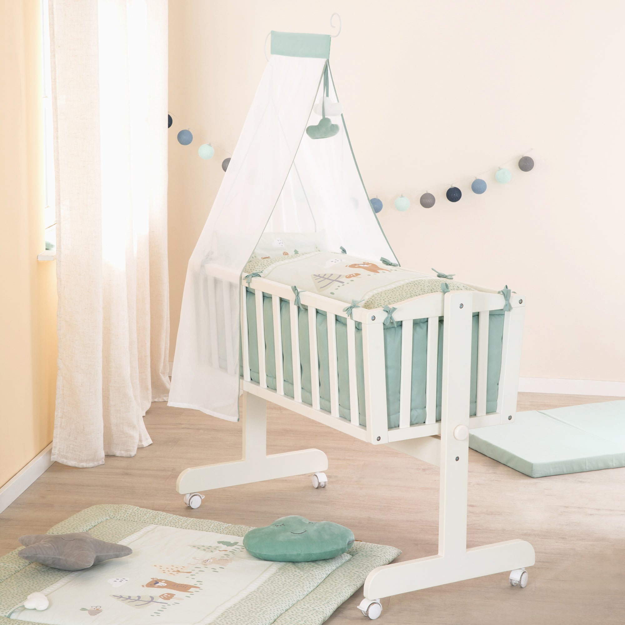 Roba 1490S283 Wiegenset 2-tlg Woodland Buddies grün – Bettwäschen - Produktbild 4