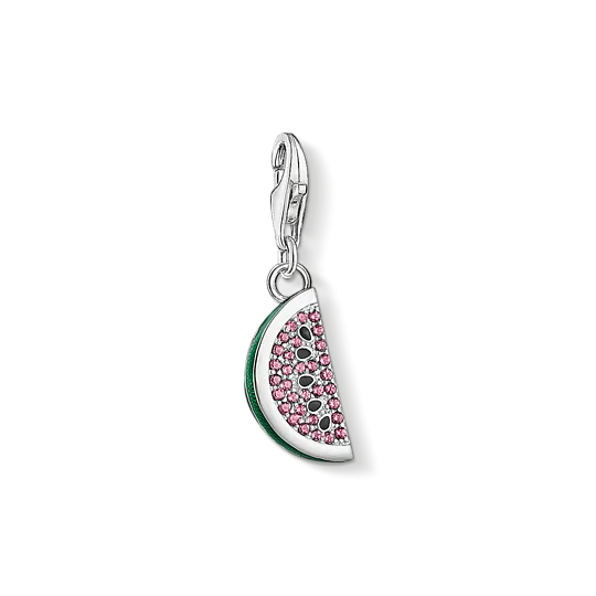 Thomas Sabo Anhänger Charm Club 925 Sterling Silber Geschwärzt Glas Keramik Stein Kaltemail Zirkonia Mehrfarbig 1837 845 7