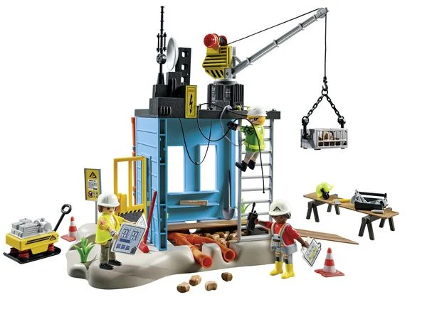 Playmobil 71650 ACT!ON HEROES - Baustelle mit Elektroniker & Seilwinde