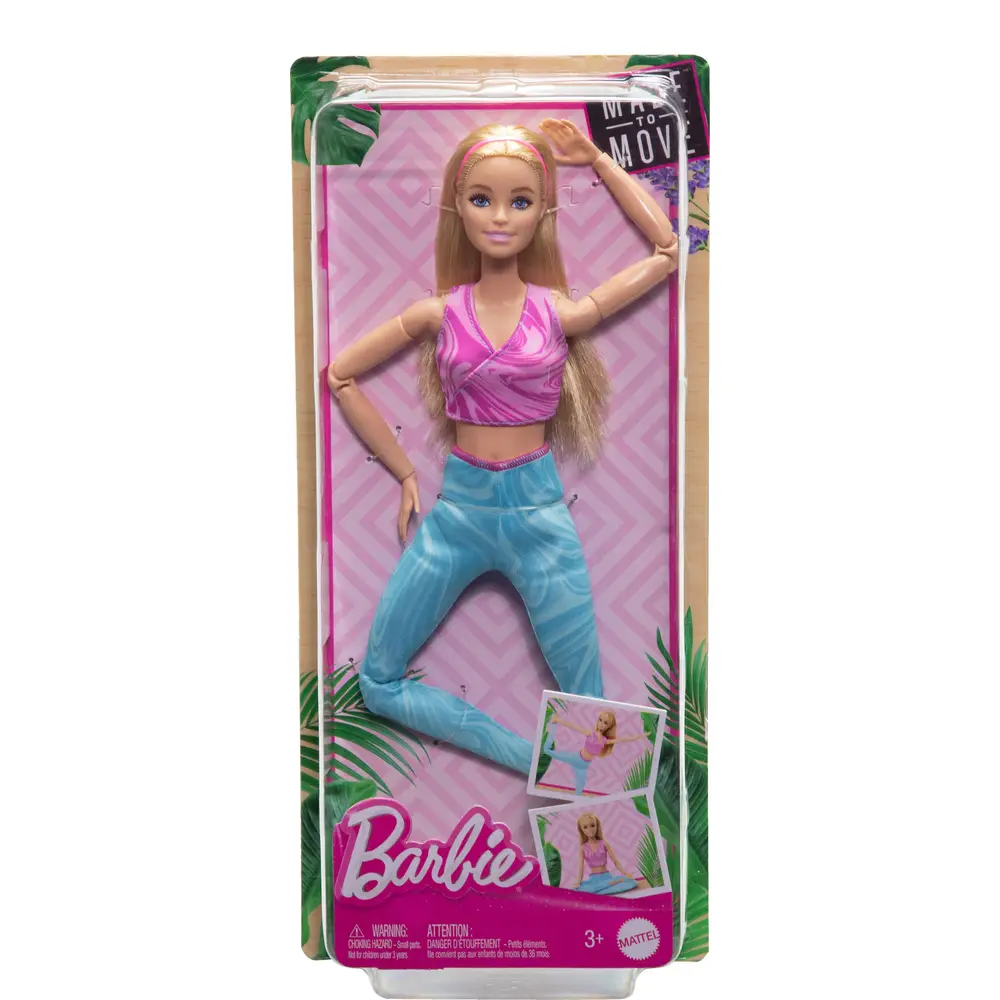 Barbie Made to Move Puppe 22 Gelenke für realistische Bewegungen & Yoga Outfi
