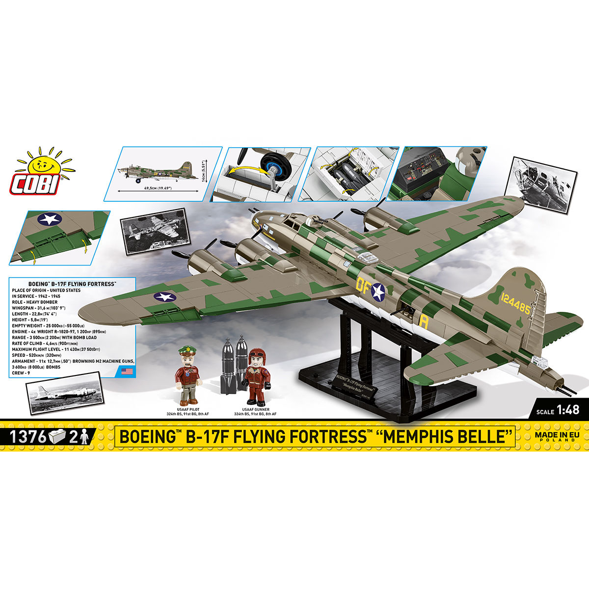 COBI 5749 - BOEING B-17F FLYING Fortress Memphis - Bild 4