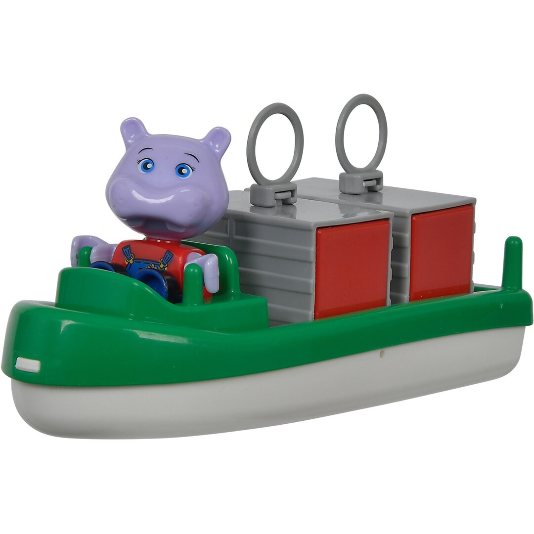 AquaPlay 8700001520 Superset - Wasserbahn mit vielen Spielfunktionen bestehend aus 41 Teilen, Spieleset inklusive 1 Hippo Wilma, Amphibienauto und Transportboot mit 2 Containern