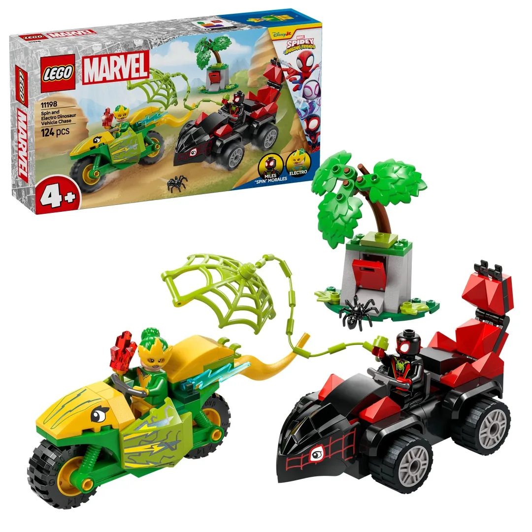 LEGO® Spidey und seine Superfreunde 11198 Actionspaß mit Spin und Electro in ihren Dino-Flitzern