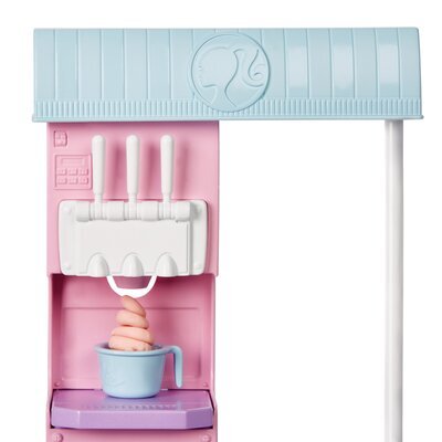 Barbie_Eisdiele_Spielset_Mit_Puppe_Blond_HCN46, Besteck, Essen, Eiscreme, Löffel, Tasse