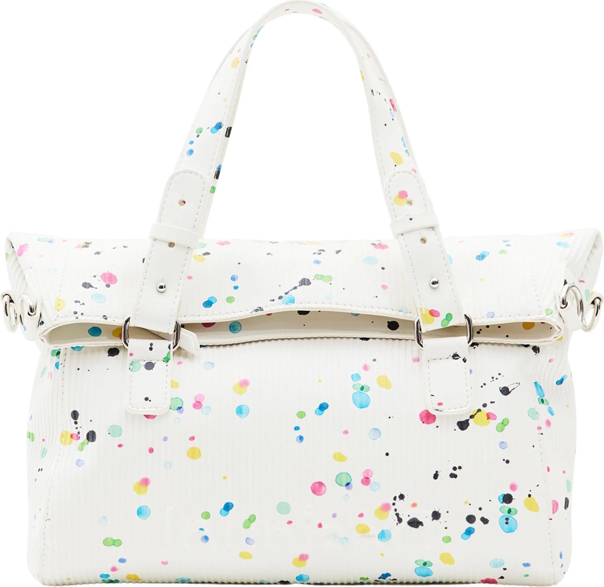 Desigual Damen „Fantastic“ - Weiß mit Farbspritz-Design 22WAXPB6 Handtasche