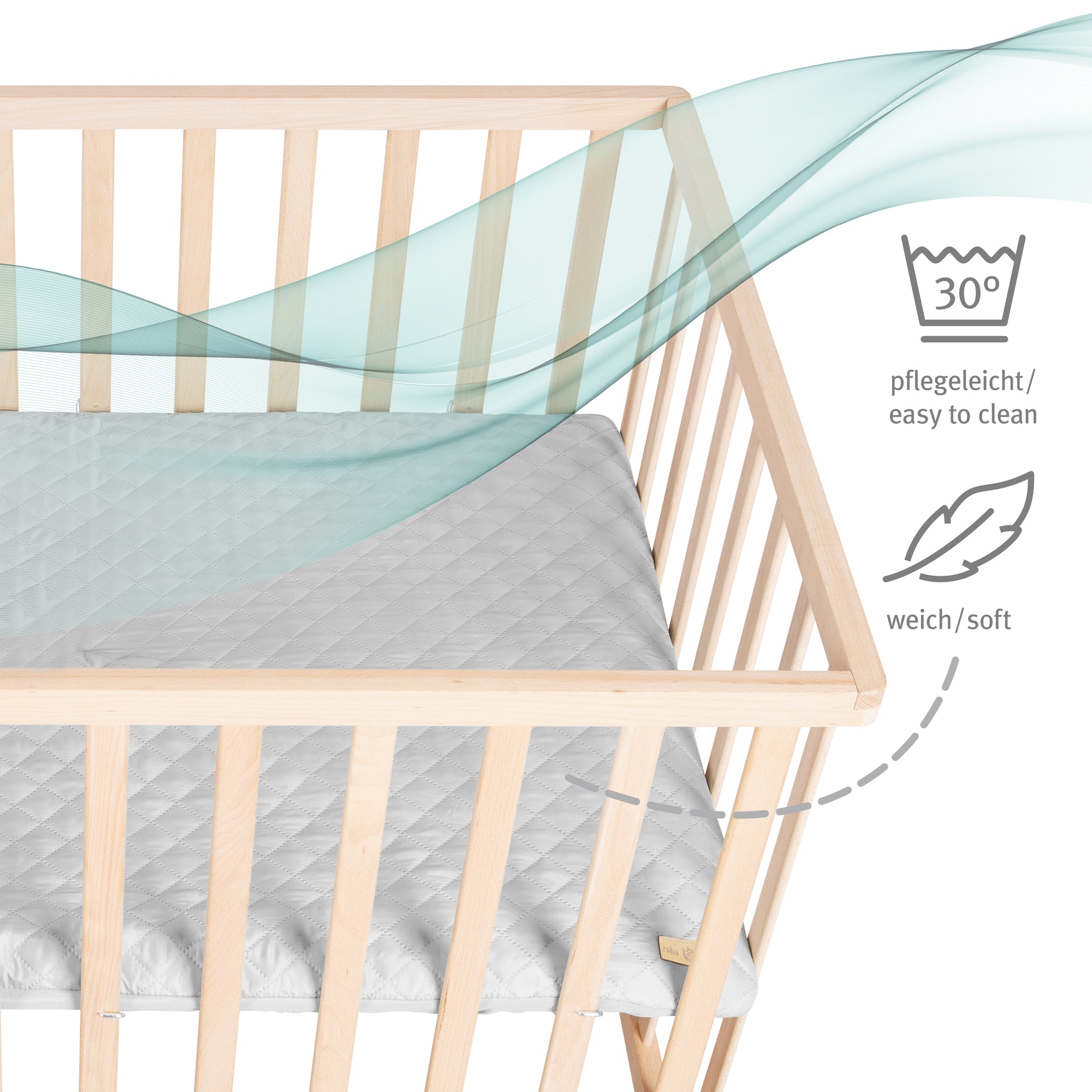 Roba 0241NAV230 Laufgitter 100x75 grau Bio Buche natur - Produktbild 10