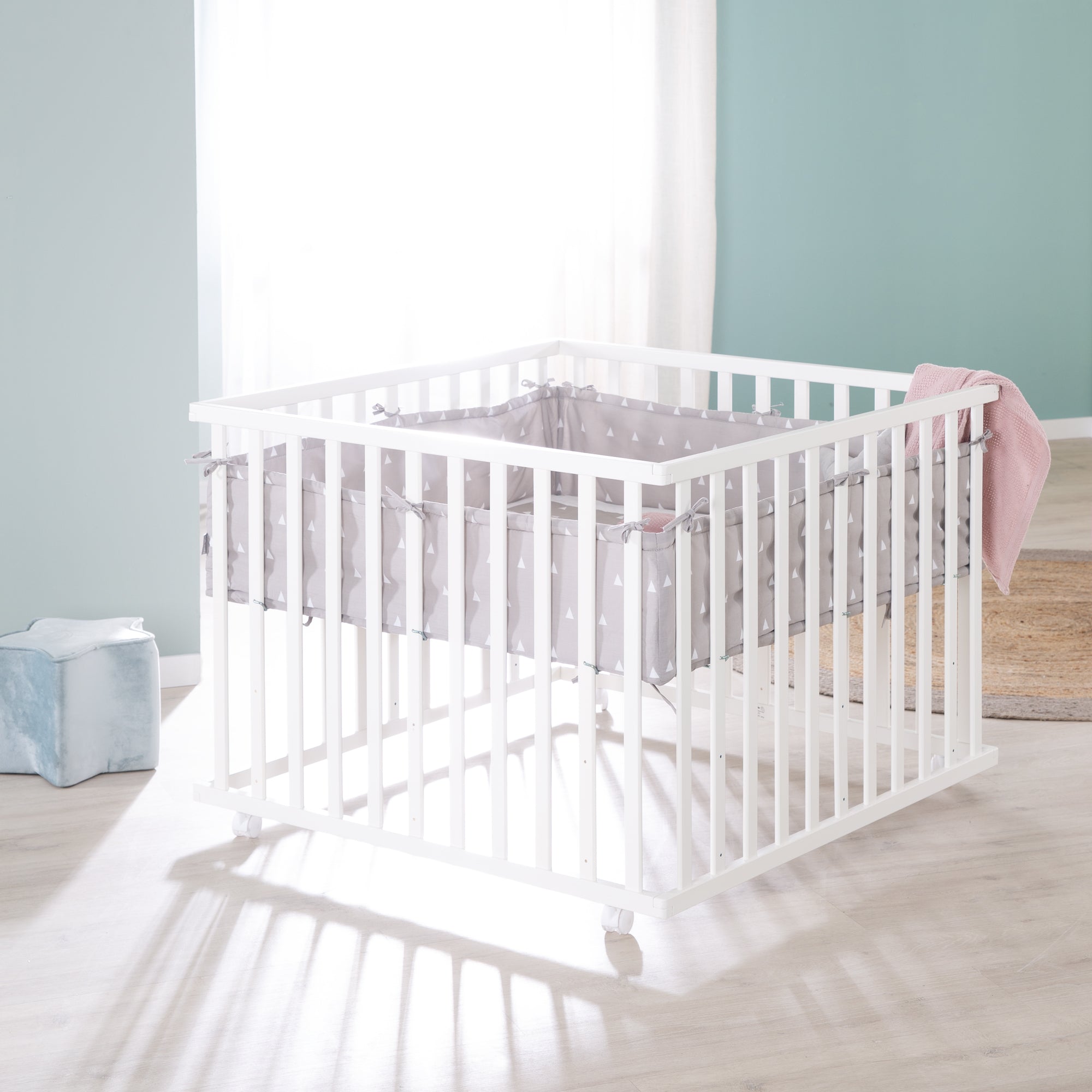 Roba 202046WES198 Laufgitter 100x100 cm Indibär weiß - Produktbild 4