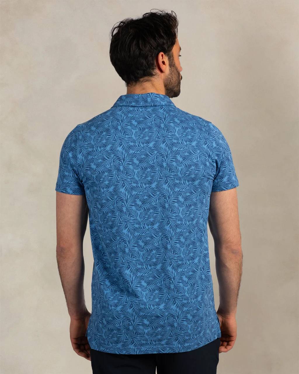 NZA 26CN111NS/L Poloshirt - Blau / Palmen - L