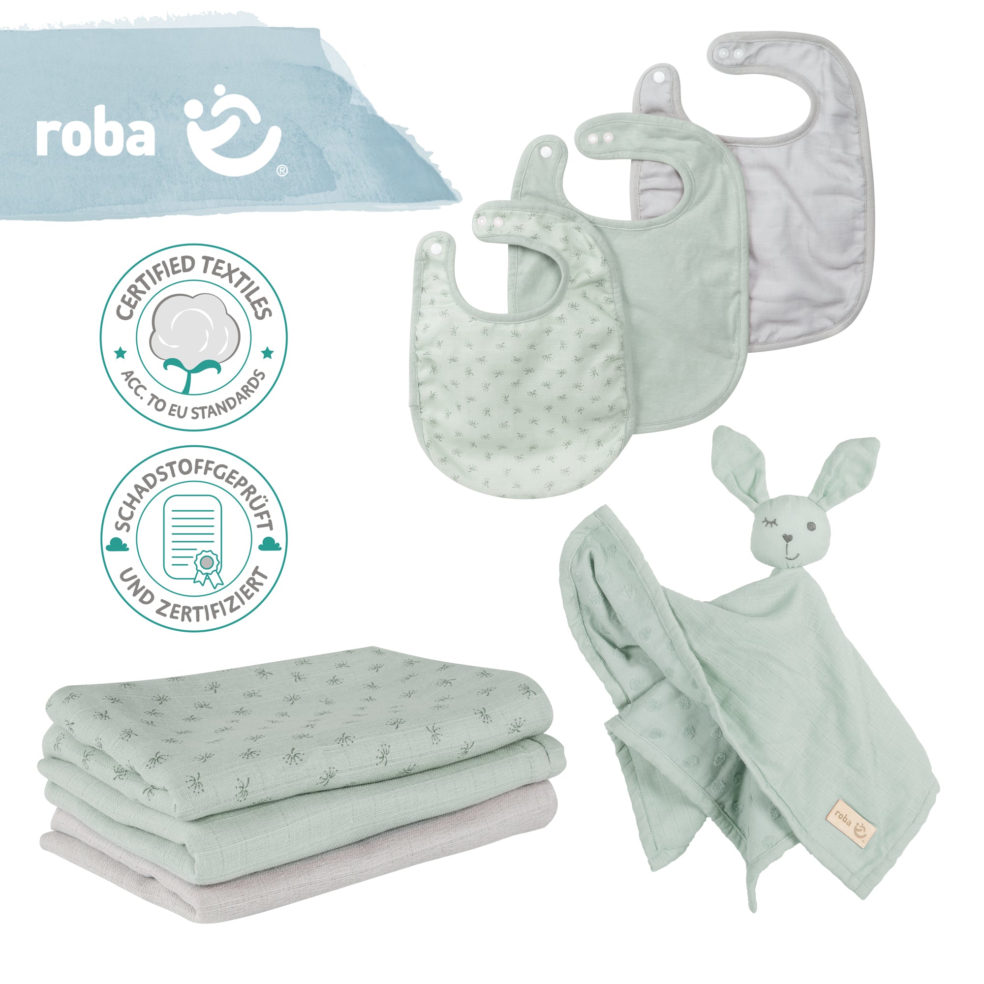Roba 240S02T3 Geschenkset Baby Essentials grün frosty green – Heim Textilien - Produktbild 3