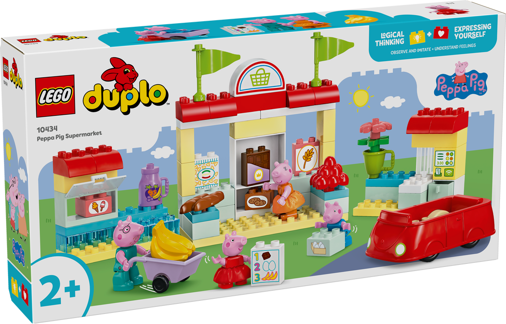 LEGO, 10434, DUPLO, Peppas, Supermarkt:, Lernspielzeug, für, Kinder, ab, 2, Jahre, Drinnen, Spielbereich, Spielzeug