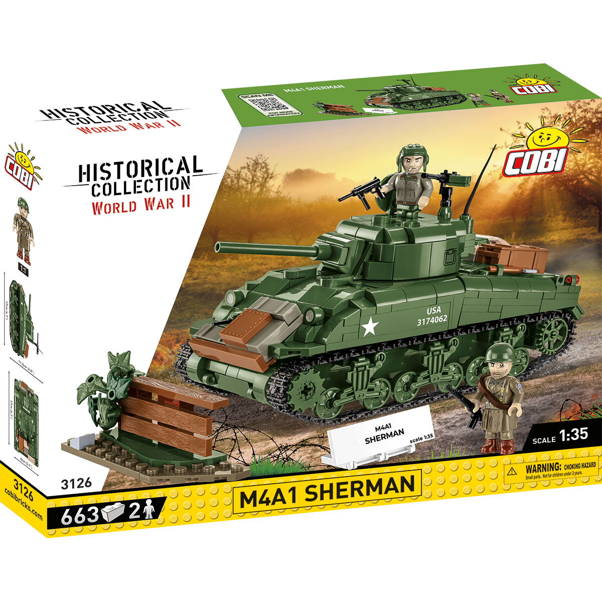 COBI 3126 - M4A1 Sherman Maßstabb 1:35)