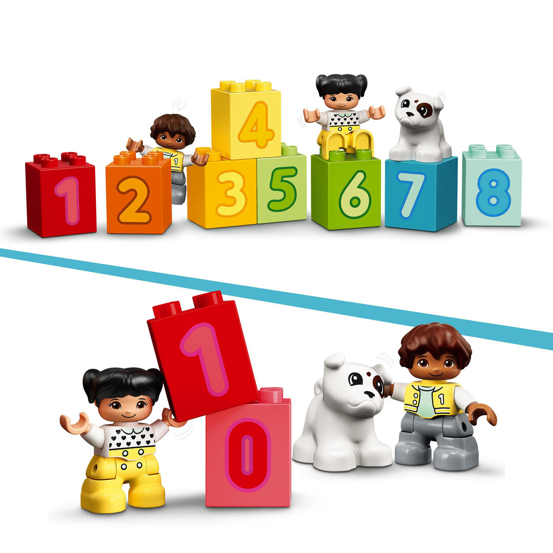 LEGO® DUPLO® Mein Erstes Zahlenzug – Zählen lernen 10954 Baby, Person, Spielzeug, Text, Nummer
