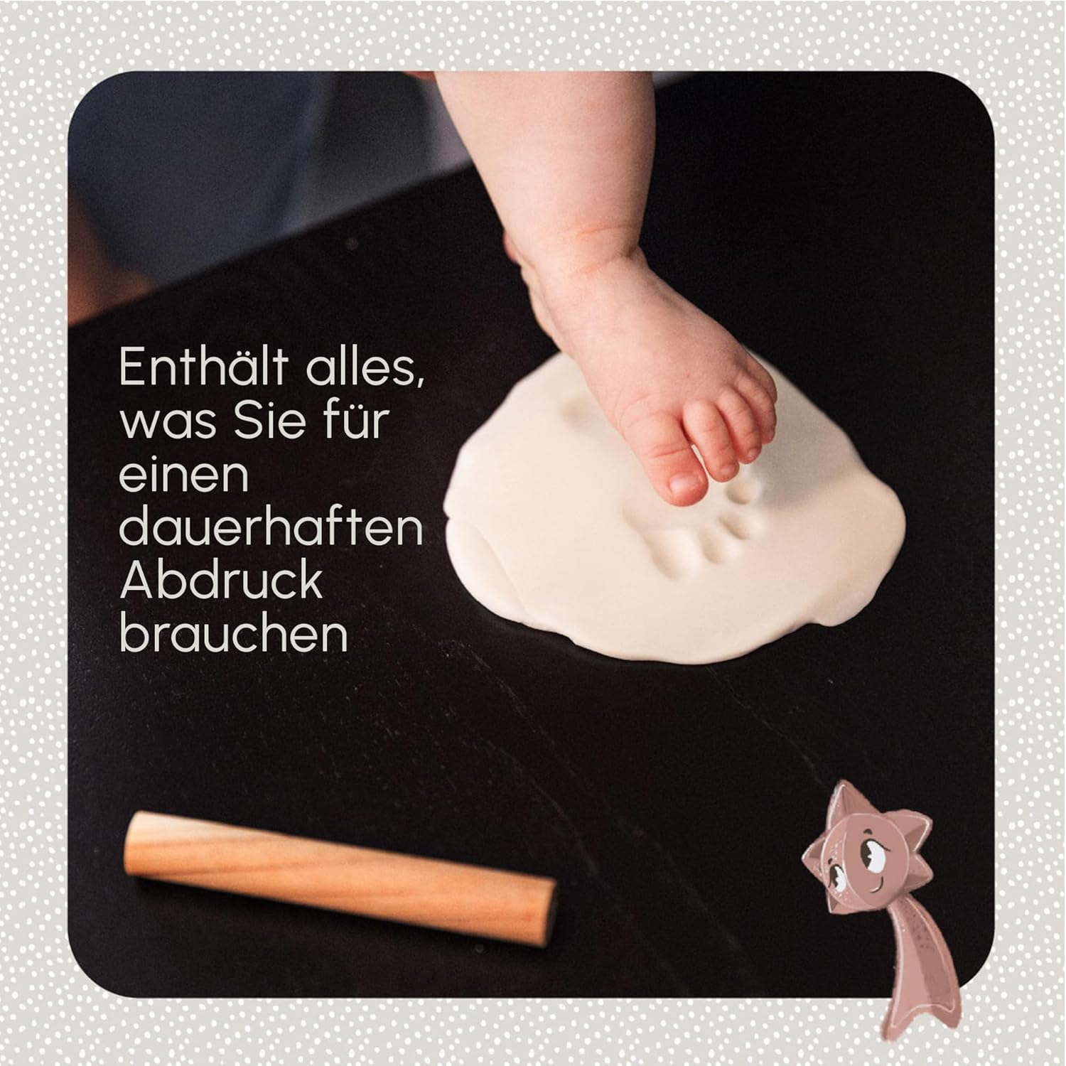 Tiny Love Double Frame White – Baby Hand- und Fußabdruck-Set im weißen Holzrahmen – Andenken für Neugeborene
