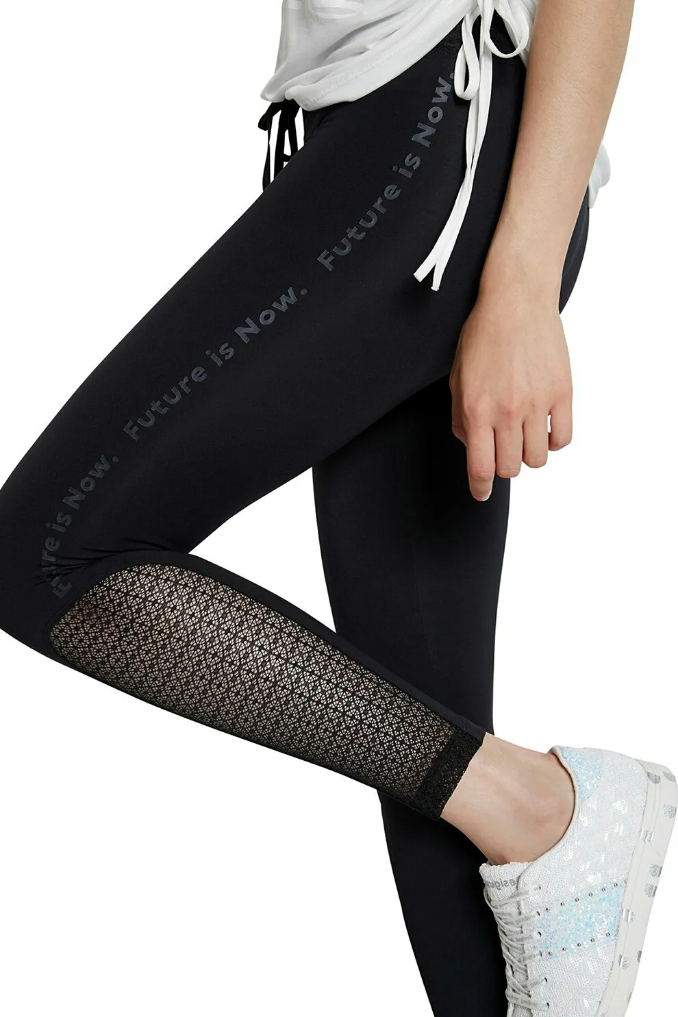 Desigual Damen Leggings „Desagujado“ - Schwarz 21SONK072000 GR. M