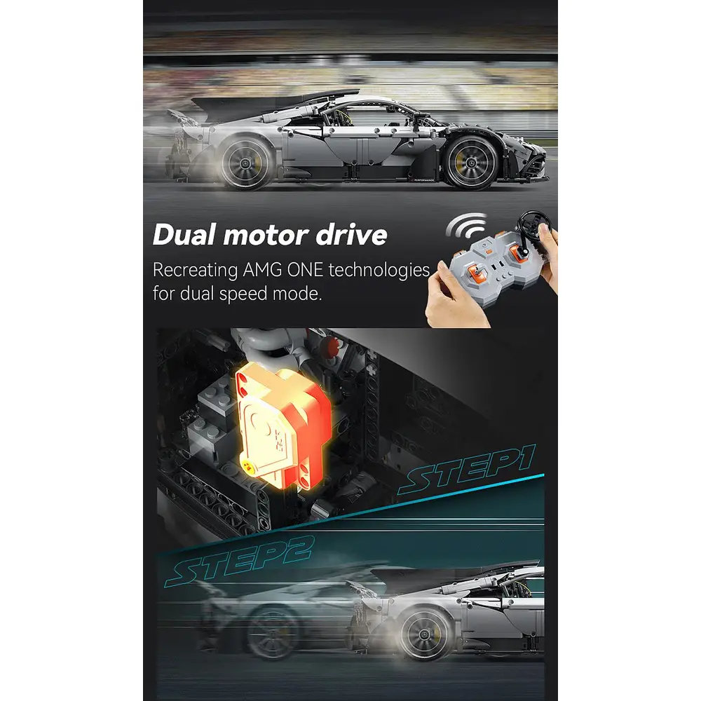 CaDA Mercedes-AMG ONE 1:8 grau 2,4GHz Bricks CaDA Mercedes-AMG ONE 1:8 grau 2,4GHz Bricks