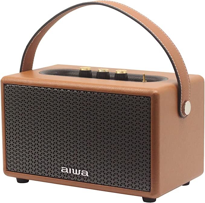 Aiwa_RS-X50_Diviner_Play_40_Watt_Bluetooth_Lautsprecher_inkl._Fernbedienung,_TWS,_USB_-_braun, Elektronik, Sprecher, Radio, Maschine, Schraube